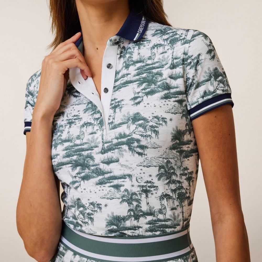 💚 Greyson - Mystic Marsh Toile 'Arctic' Polo